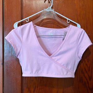 Women's pacsun Pink Wrap crop Top active